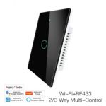 Interruptor Moes US2 WiFi/RF Táctil 1 B. Tuya Negr