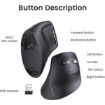 Mouse Ugreen Vertical Inalámbrico Bt 5.0 + 2.4G